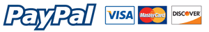 MasterCard, Visa and Discover accepted via PayPal